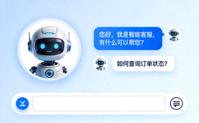 人工智能客服机器人对话界面示意图